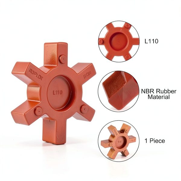 uxcell L110 Jaw Coupling Insert, Urethane Flexible Solid Type Jaw Coupling Center Insert for L Jaw Coupling L-Jaw Coupler Set, Red-2