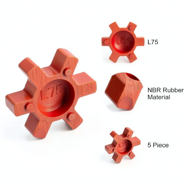 uxcell 5pcs L75 Jaw Coupling Insert Red Urethane Flexible Solid Center-2