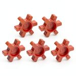 uxcell 5pcs L75 Jaw Coupling Insert Red Urethane Flexible Solid Center-0
