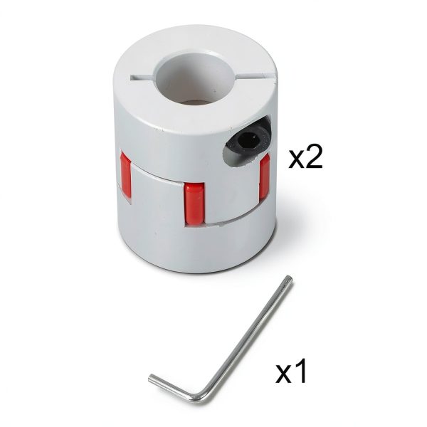 uxcell Aluminum Plum Shaft Coupling 8mm to 12mm Bore L30xD25 Flexible Coupler for 3D Printer CNC Machine and Servo Stepped Motor Pack of 2-2