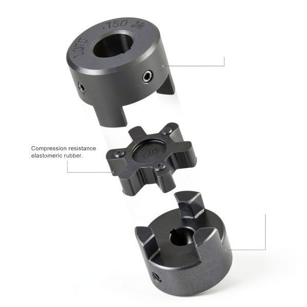 1/2" to 3/4" L075 Flexible 3-Piece L-Jaw Coupling Set by Creative.C-4