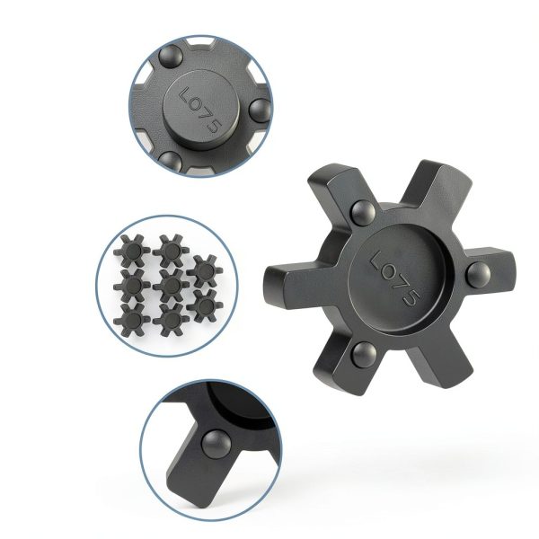 XIKE L075 NBR Rubber Spider Insert for L Jaw Coupling Black Pack of 8-3