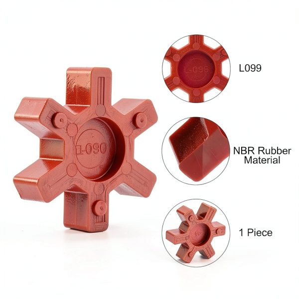 uxcell L099 L100 Jaw Coupling Insert Red Urethane Solid Center-2